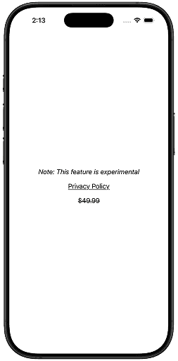system font italic underline strikethrough